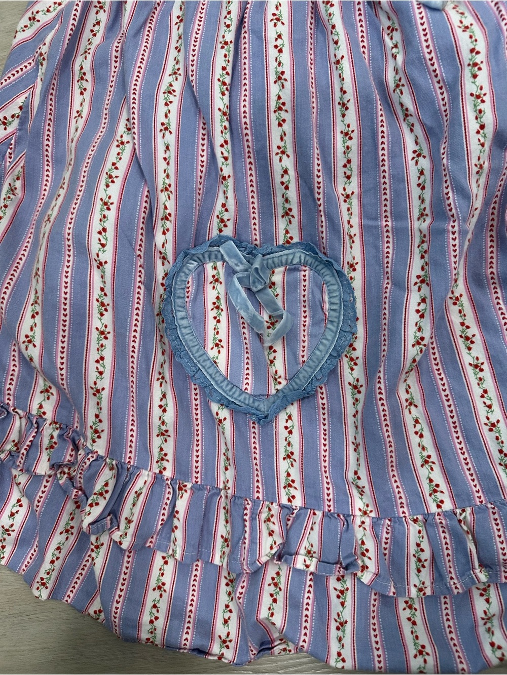 Out From Under Urban Outfitters Floral Stripe Babydoll Mini Dress Small - Picture 3 of 4